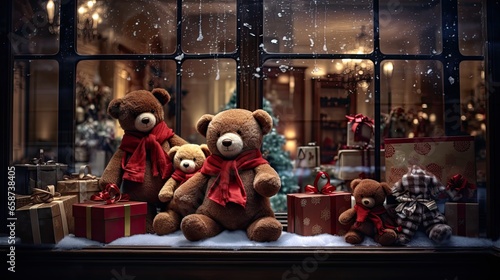 A Teddy Bear Christmas Winter Wonderland, Toys and Christmas Tree