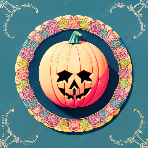 halloween background with pumpkin jack o lantern halloween pumpkin in pastel