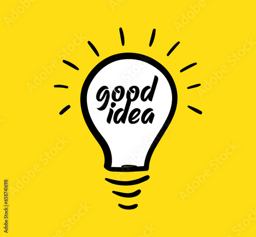 Good Idea icon Vector Bulb   (ID: 658741698)