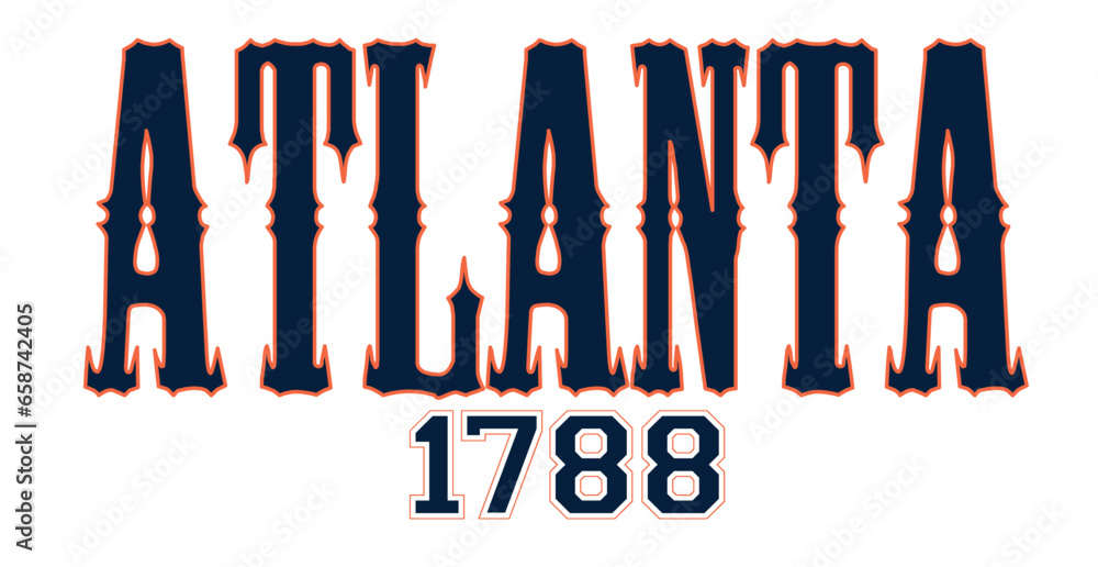 Retro college varsity font typography atlanta state slogan vector print for tee - t shirt and sweatshirt - hoodie
