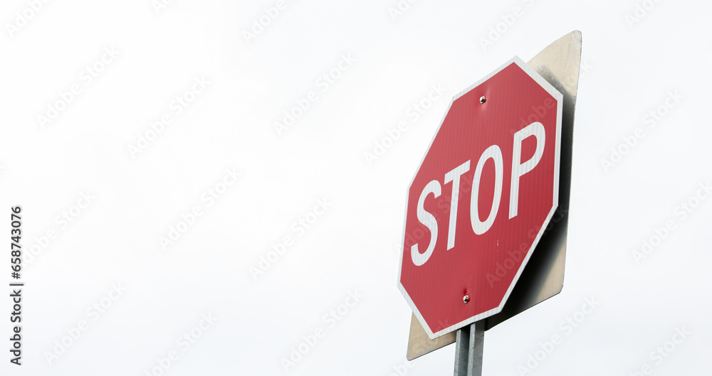 Stop And R View Sign red stop sign on urban street corner, symbolizing road safety and ...
