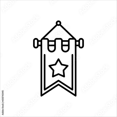 Pennant line icon. Soccer symbol. Football sport sign for mobile concept and web design on white background