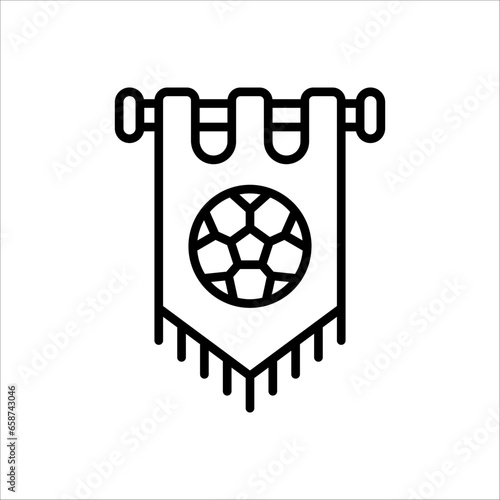 Pennant line icon. Soccer symbol. Football sport sign for mobile concept and web design on white background