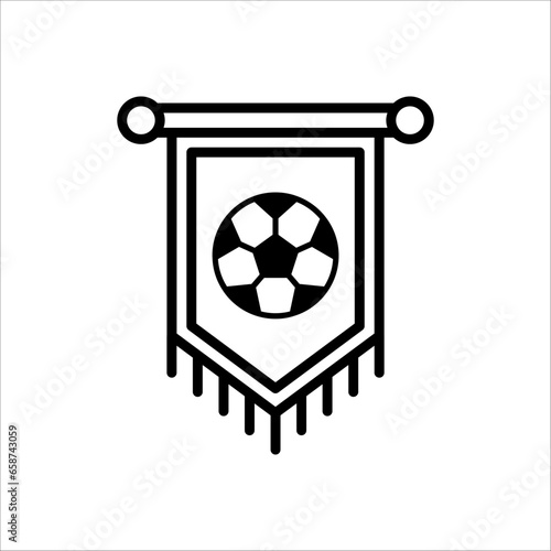 Pennant line icon. Soccer symbol. Football sport sign for mobile concept and web design on white background