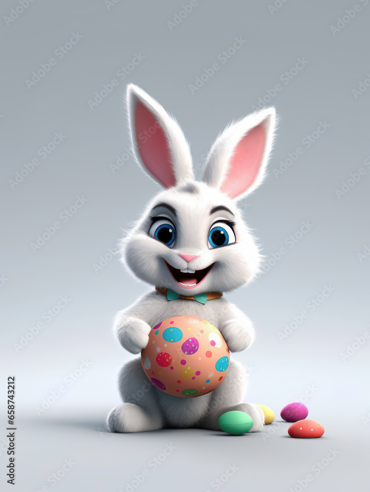 Obraz premium Easter bunny on white background