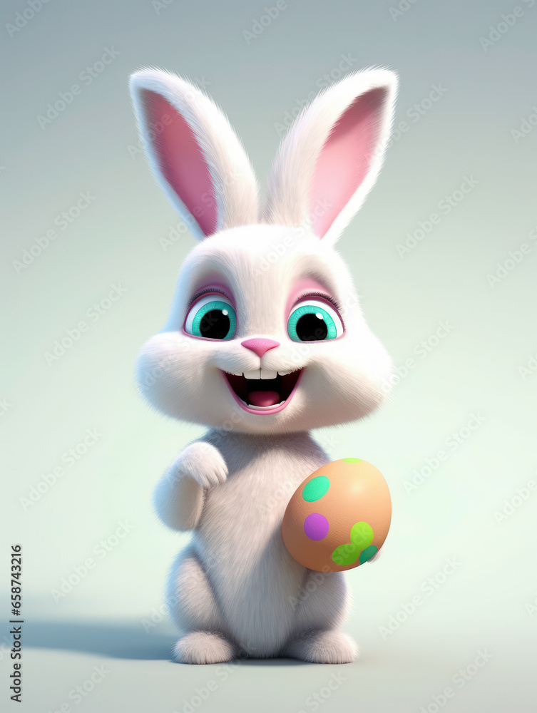 Obraz premium Easter bunny on white background