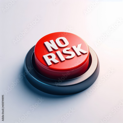 Assured Safety: 3D Illustration of a No Risk, Danger-Free Button