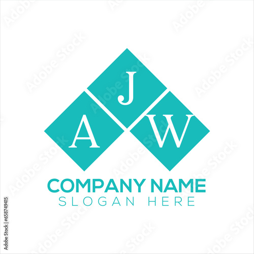 AJW creative initials letter logo concept or design on a WHITE background. photo