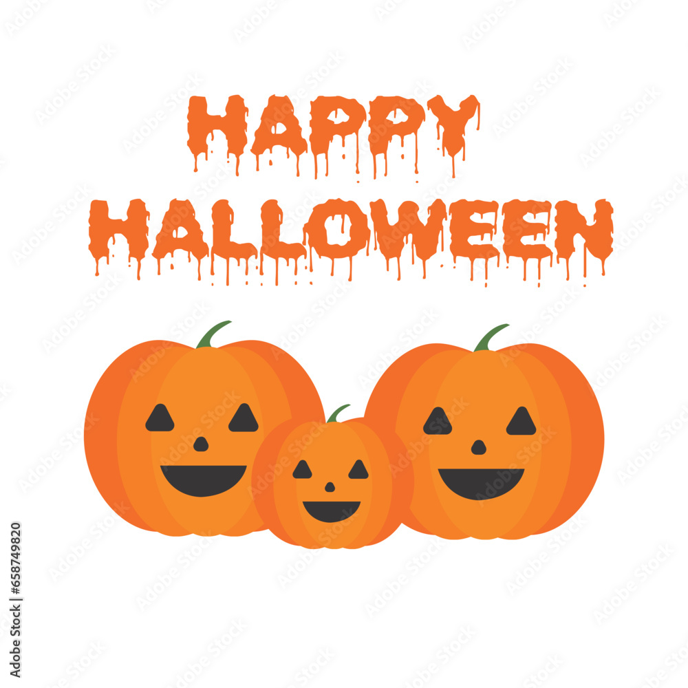 Happy Halloween banner with pumpkin Happy Halloween banner with pumpkin