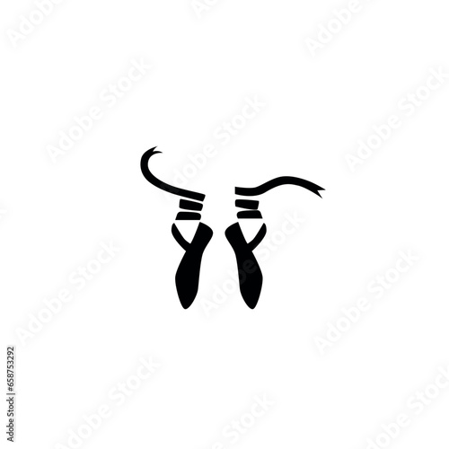 pink ballet pointes. dance studio symbol - vector illustration. eps 10

