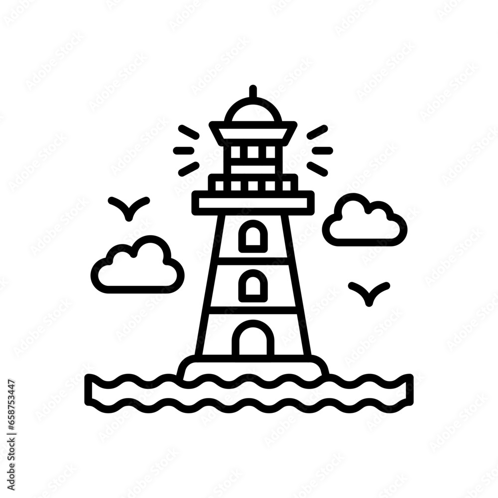 LightHouse icon in vector. Illustration LightHouse icon in vector. Illustration