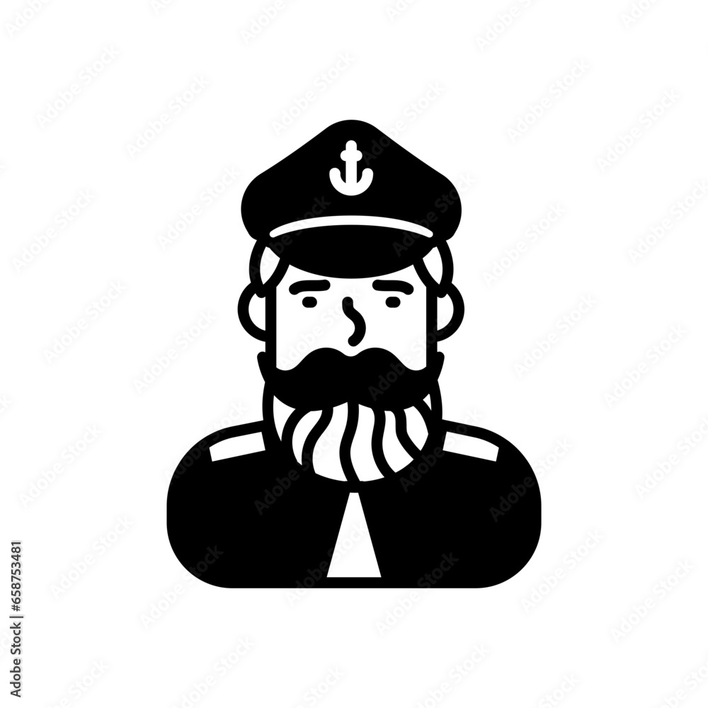Obraz premium Sea Captain icon in vector. Illustration