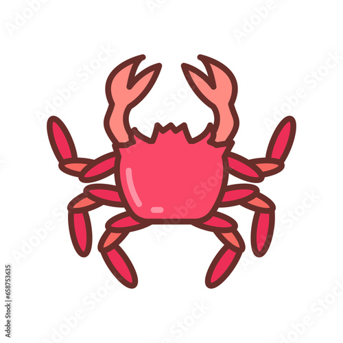 Crab icon in vector. Illustration
