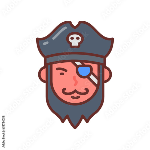 Pirates icon in vector. Illustration