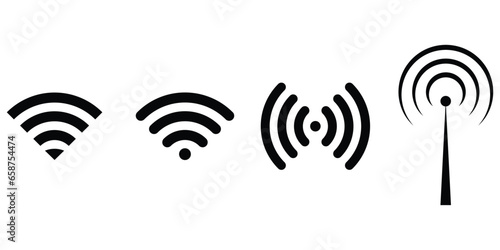 set of wifi icons vector isolated on white  photo