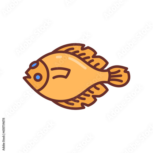 Flounder icon in vector. Illustration