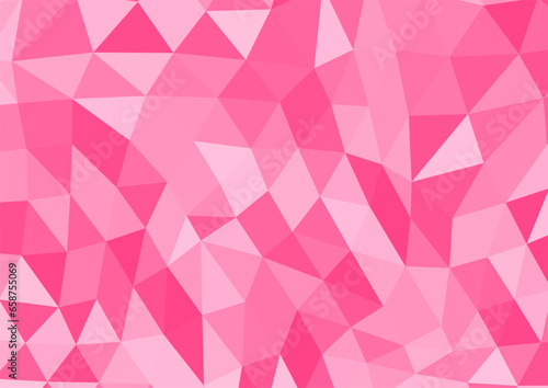 幾何学模様のポリゴンモザイク背景　ピンク