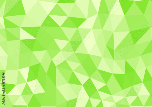 幾何学模様のポリゴンモザイク背景　黄緑