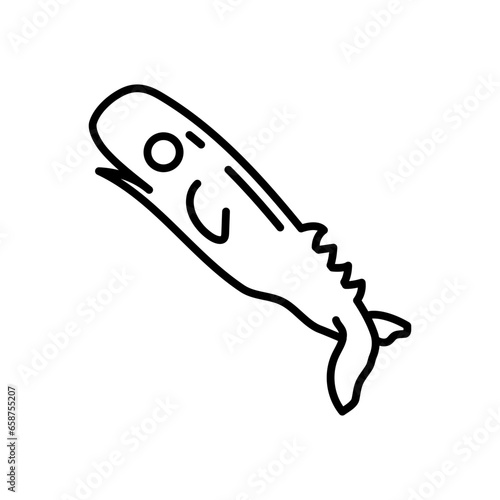 Sperm Whale icon in vector. Illustration