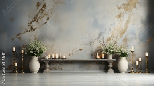 Clean elegant marble studio backdrop