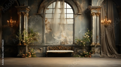 Clean elegant ancient studio backdrop for studio photography