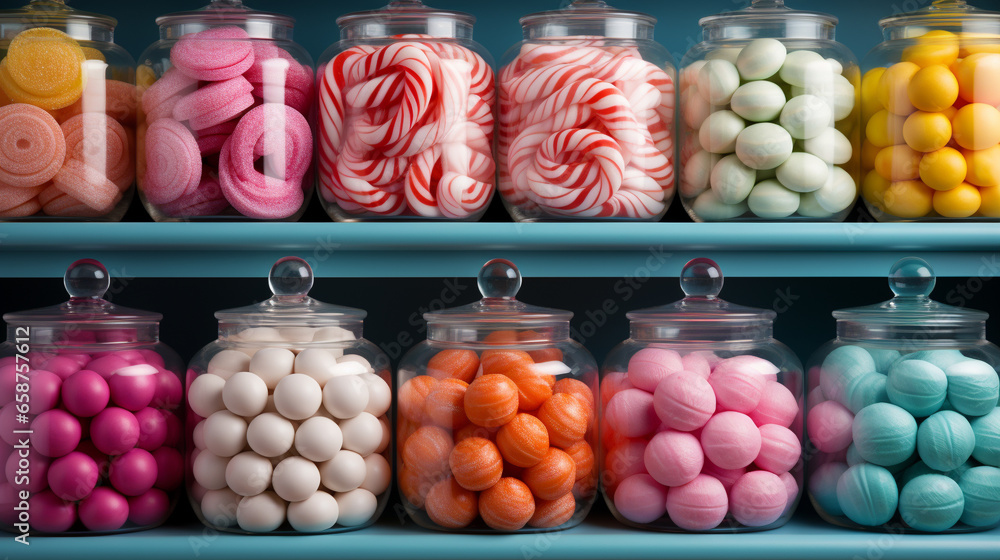 A close up shot of a candy shop display UHD wallpaper Stock Photographic Image
