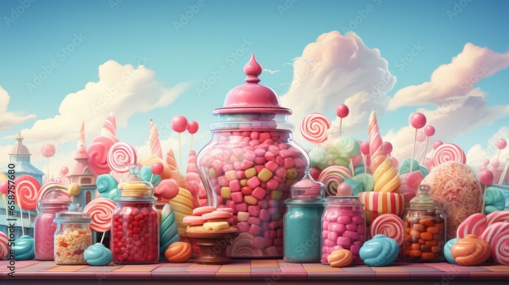 Candy store advertisement background