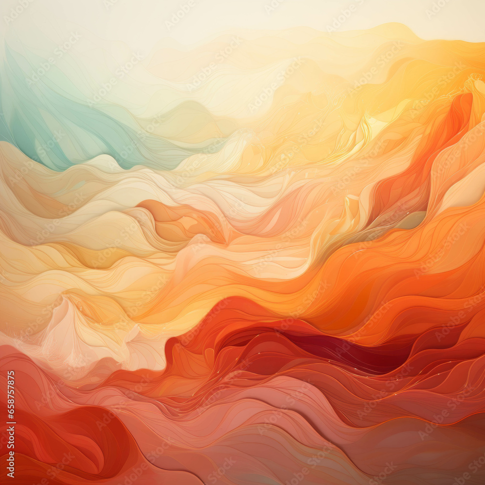 Abstract pastel warm colored waves background