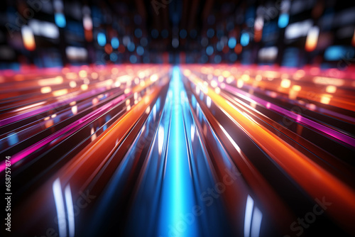 Abstract neon gradient digital road background