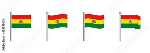 Bolivia flag. Bolivian symbol, vector illustration