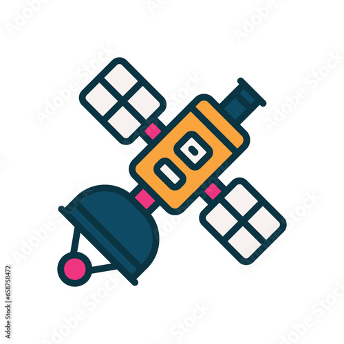 satellite filled color icon. vector icon for your website, mobile, presentation, and logo design.