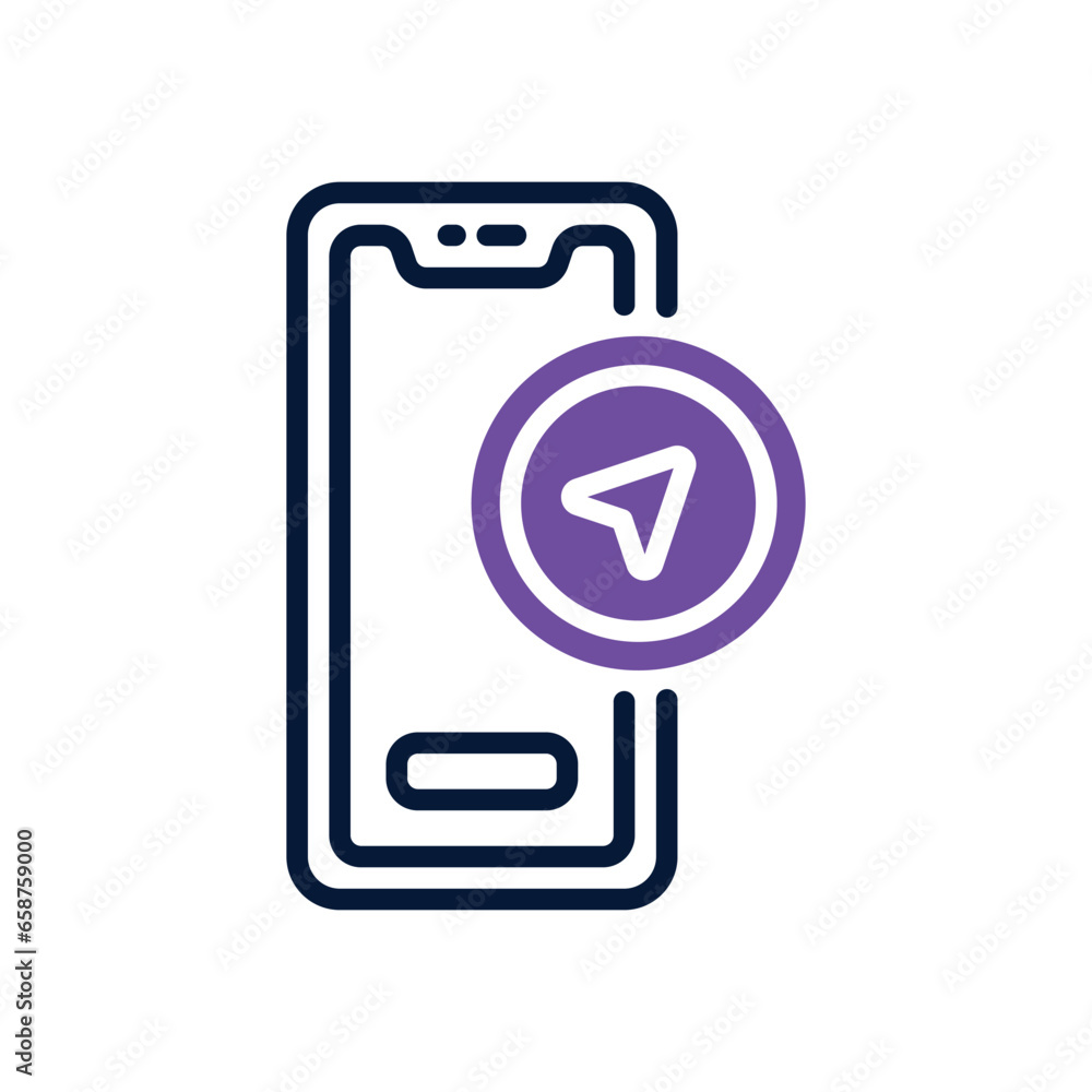 navigation app dual tone icon. vector icon for your website, mobile, presentation, and logo design. navigation app dual tone icon. vector icon for your website, mobile, presentation, and logo design.