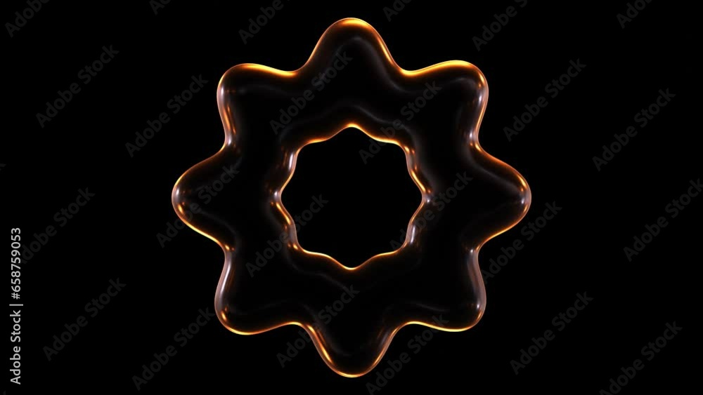Animation of glowing geometric frame isolated on black background in 3d rendering. Animation of glowing geometric frame isolated on black background in 3d rendering.