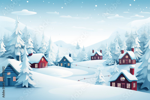 Wallpaper Mural Winter cabin scene in snowy forrest and fresh snow,  winter seasonal marketing asset Torontodigital.ca