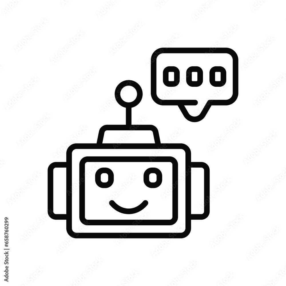 bot chat line icon. vector icon for your website, mobile, presentation, and logo design. bot chat line icon. vector icon for your website, mobile, presentation, and logo design.