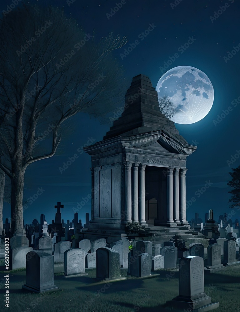 cemetery in the night cemetery in the night