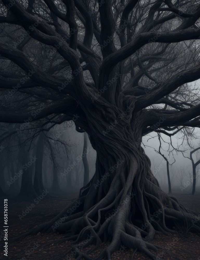 Obraz premium tree in the fog