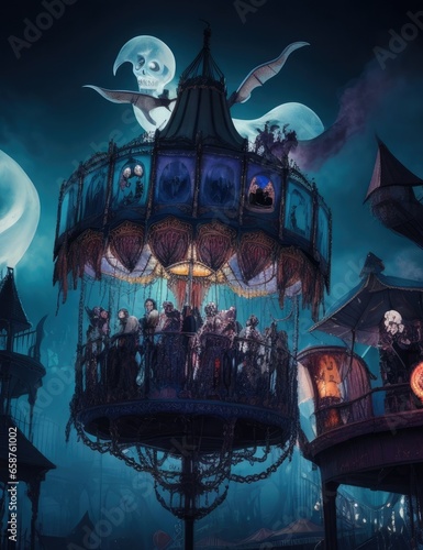 halloween night in the forest