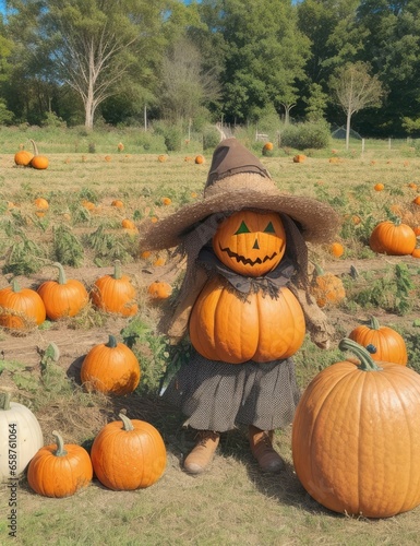 pumpkins in a field
