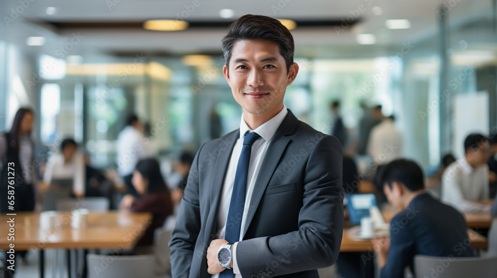 Portrait of a successful businessman against the backdrop of an office, beautiful lighting. Portrait of a successful businessman against the backdrop of an office, beautiful lighting.