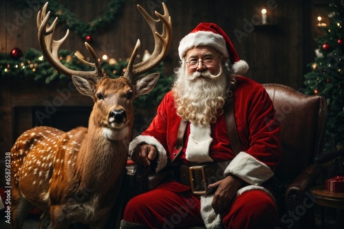 santa claus with christmas gifts