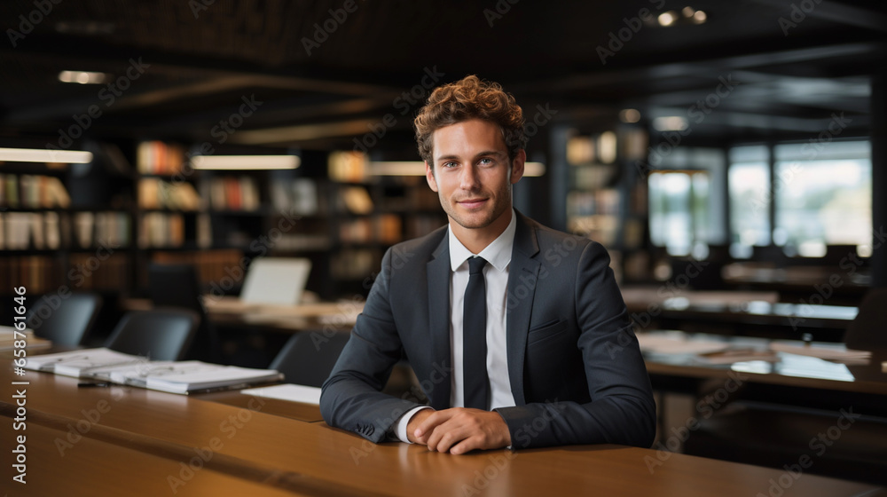 Portrait of a successful businessman against the backdrop of an office, beautiful lighting. Portrait of a successful businessman against the backdrop of an office, beautiful lighting.