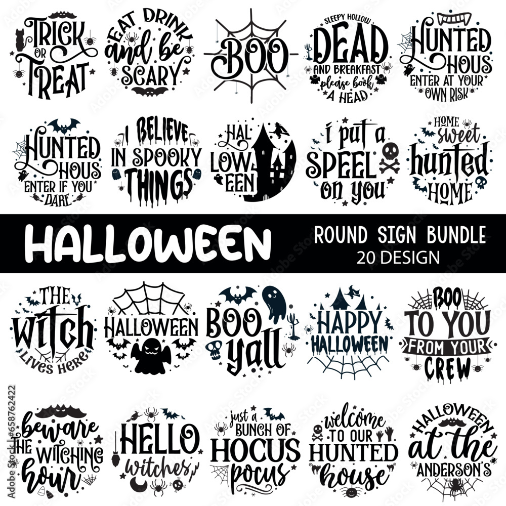 Halloween Round sign Bundle,Fall round Sign Bundle,  Halloween Svg Bundle,Halloween Round Sign, Halloween Round Sign Decor