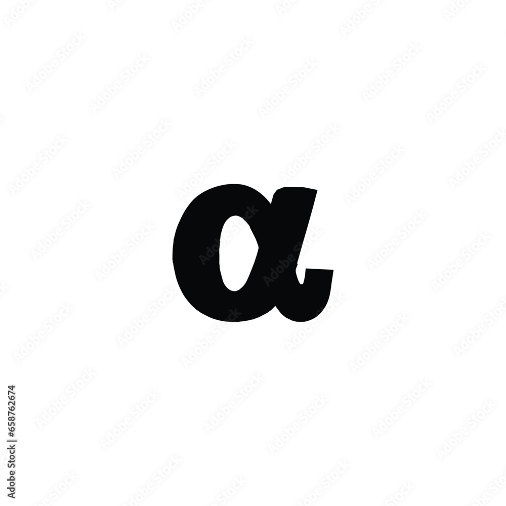 Alpha icon. Simple style alpha company poster background symbol. Alpha brand logo design element. Alpha t-shirt printing. Vector for sticker.