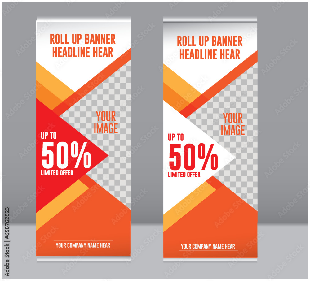 Roll-up banner design template vector, abstract background, modern x-banner, rectangle size Roll-up banner design template vector, abstract background, modern x-banner, rectangle size