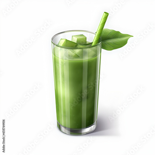 A glass of tropical green smoothie 