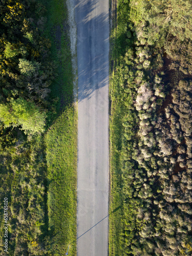 Rural road from above Drone