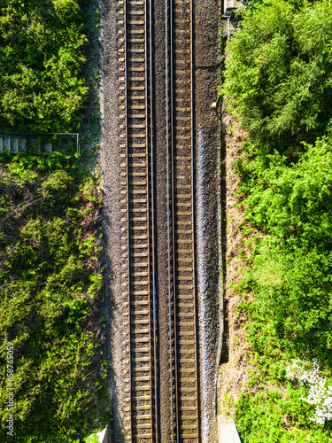 Railway Track from Above Drone Shot