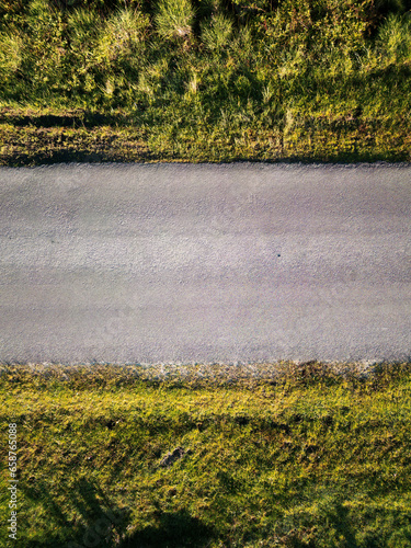 Heathland road from above Drone
