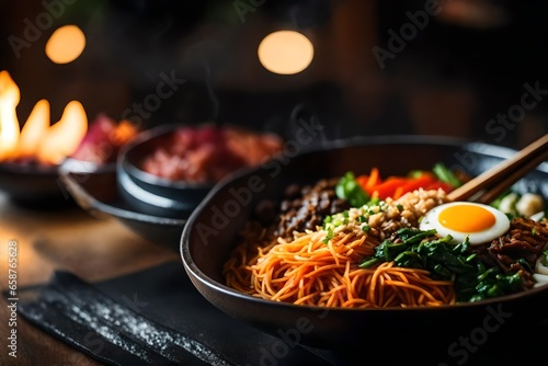 ?The camera is getting closer to show a delicious and popular Korean dish called Bibimbap. Sometimes, it can be difficult to understand what is going on or why something is happening.. AI Generated